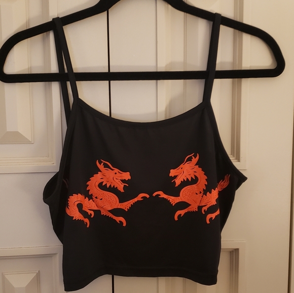 N/A Tops - 3 FOR $10 Dragon Crop Top size XL